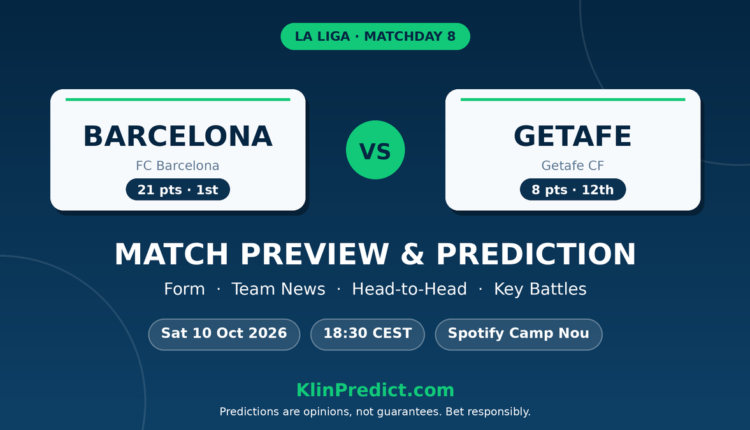Barcelona vs Getafe Prediction and preview
